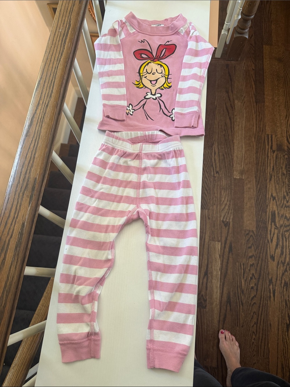 Hanna Andersson Pink & White Striped Kids Pajama Bottoms